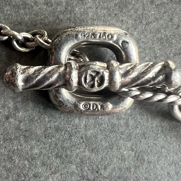 David Yurman Bijoux Bead 35” Figaro Chain Link Necklace Sterling Silver 18k - Picture 13 of 14